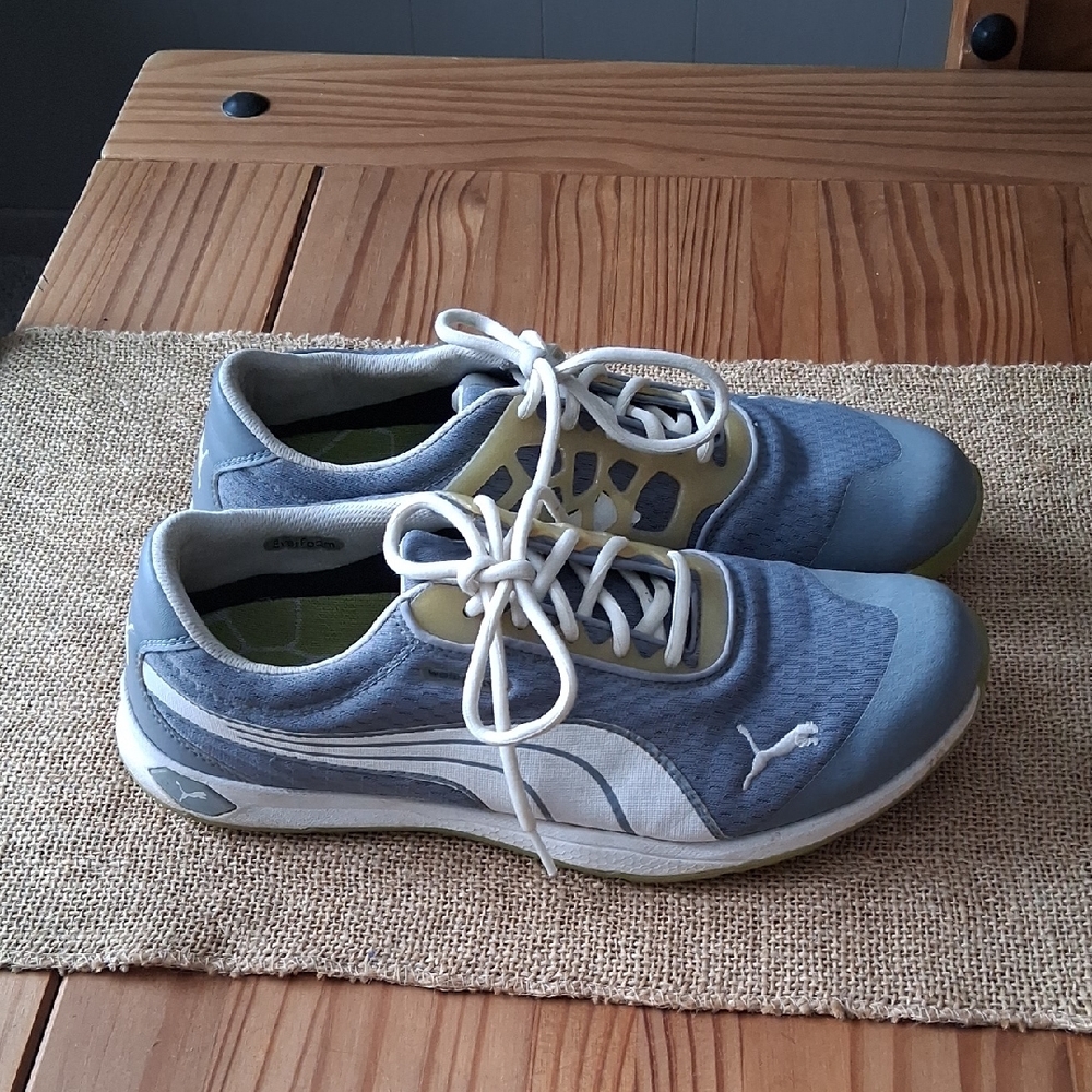 Puma Men's Athletic Shoes in Light Blue, White and Lime, price is firm